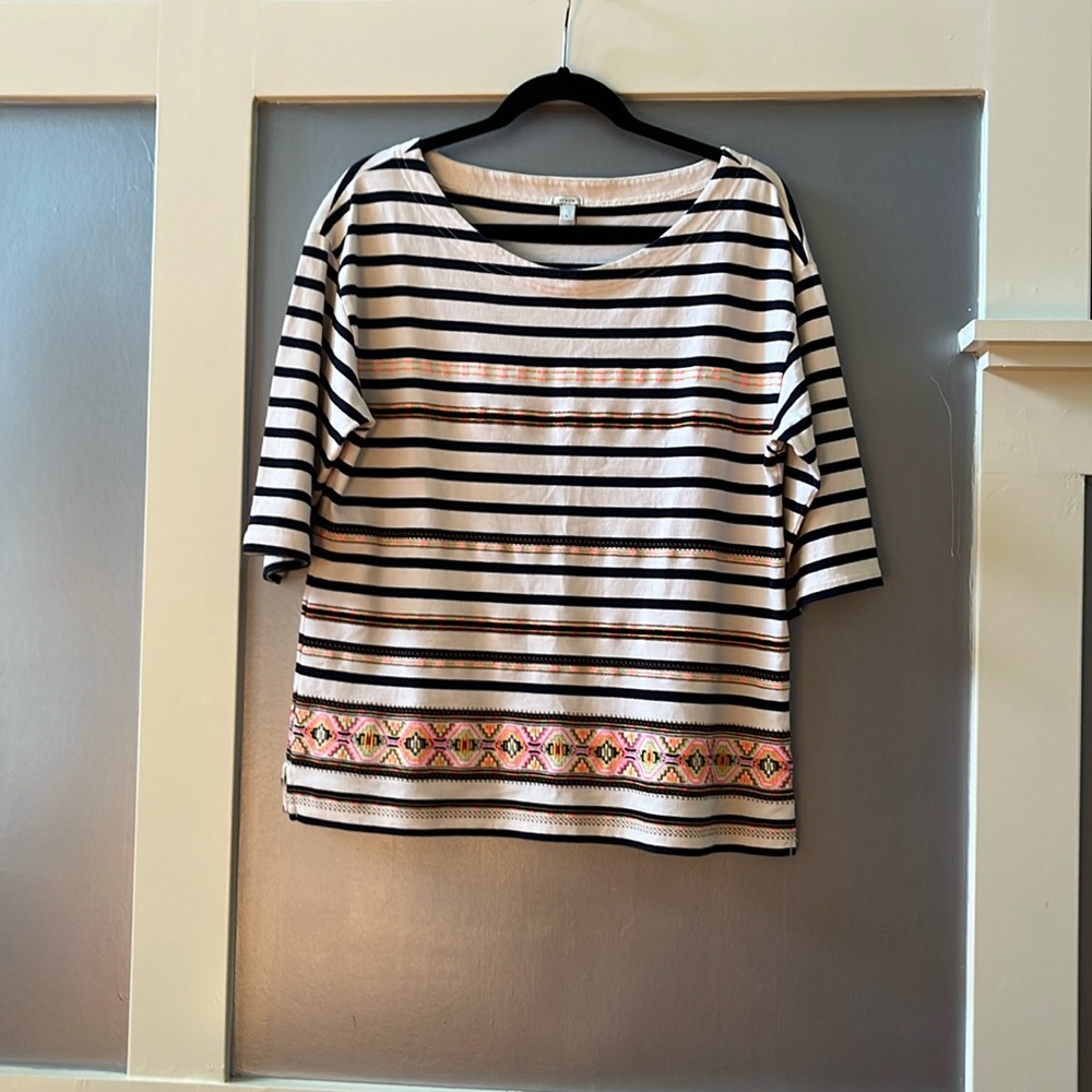 J.Crew Embroidered T-Shirt L